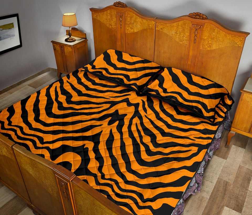 Bengal tigers skin print pattern Quilt Bed Set