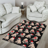 Christmas Pugs Santa_S Red Cap Pattern Area Rug