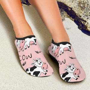 Cows Milk Product Pink Background Aqua Shoes