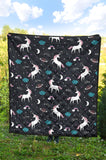 Unicorn Rainbows Moon Clound Star Pattern Premium Quilt