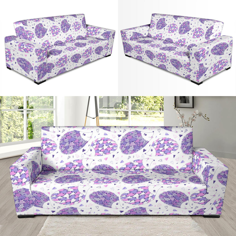 Hedgehog Pattern Print Design 05 Sofa Slipcover