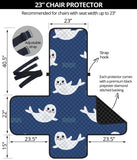 Cute white baby sea lion seal pattern Chair Cover Protector