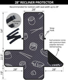 sushi pattern black background Recliner Cover Protector