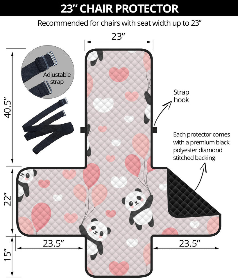 Cute panda ballon heart pattern Chair Cover Protector