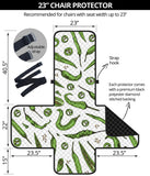 Hand drawn sketch style green Chili peppers pattern Chair Cover Protector