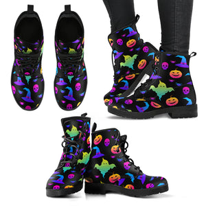 Colorful Halloween Background Leather Boots