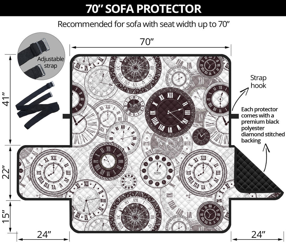Classic vintage clock pattern Sofa Cover Protector
