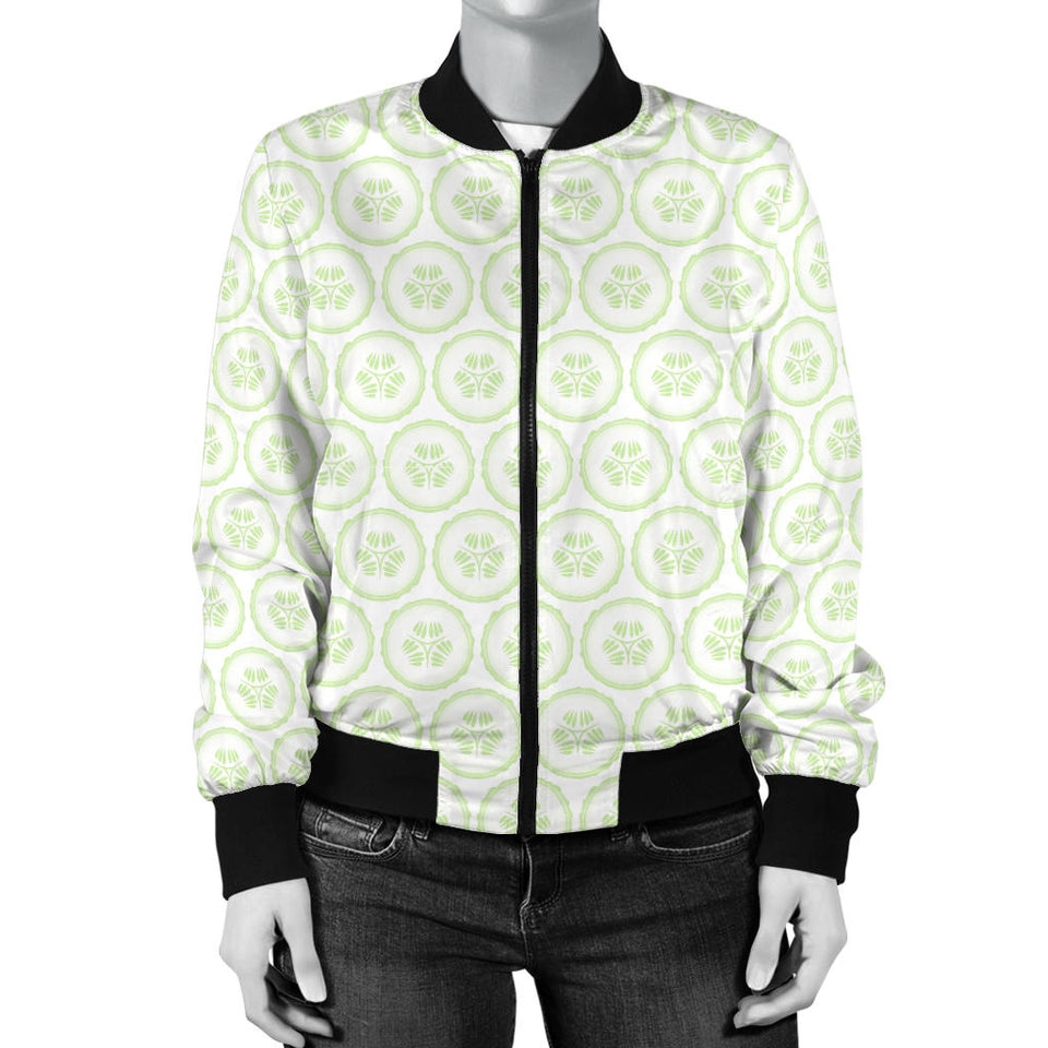 Cucumber Pattern Background Women'S Bomber Jacket