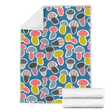 Colorful Mushroom Design Pattern Premium Blanket