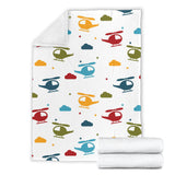 Colorful Helicopter Pattern Premium Blanket