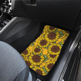 Sunflower Pattern Front And Back Car Mats