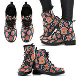 Christmas Gingerbread Cookie Pattern Leather Boots
