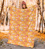 Camper Van Pattern Print Design 04 Premium Blanket