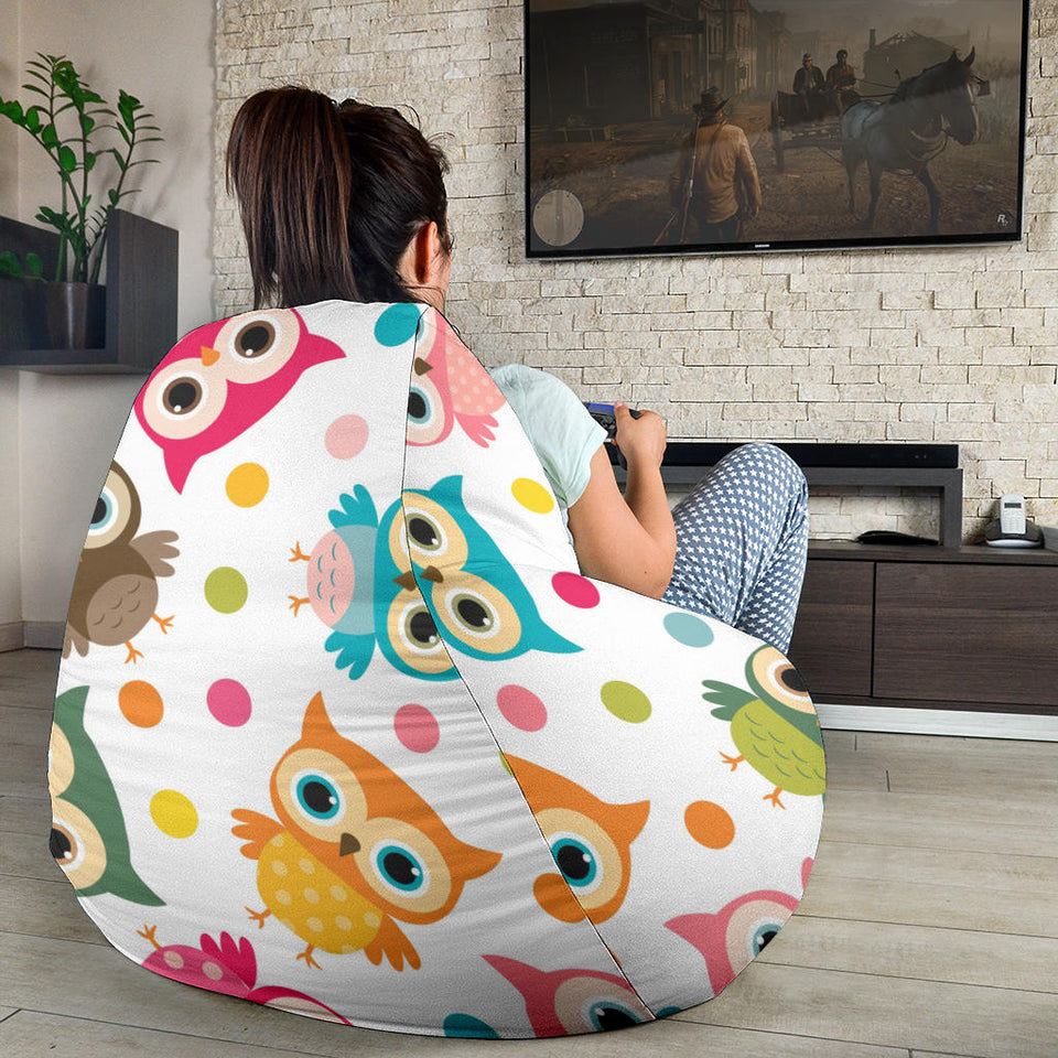 Color Cute Owl Pattern Bean Bag Cover