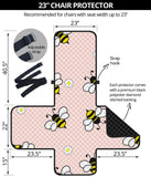 Cute bee flower pattern pink background Chair Cover Protector