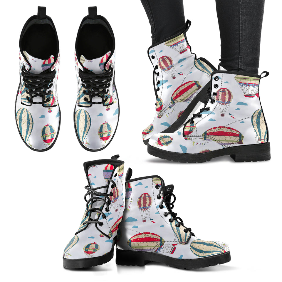 Hot Air Balloon Pattern Leather Boots