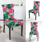Watermelons Tropical Palm Leaves Pattern Dining Chair Slipcover