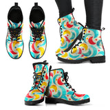 Colorful Moon Pattern Leather Boots