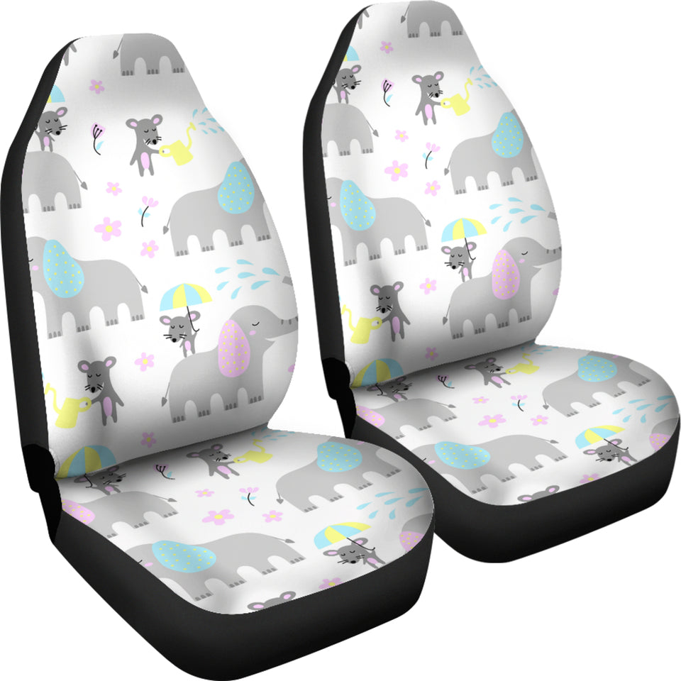 Cute Elephant Mouse Pattern Universal Fit Car Seat Covers