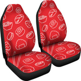 Sushi Pattern Red Background  Universal Fit Car Seat Covers