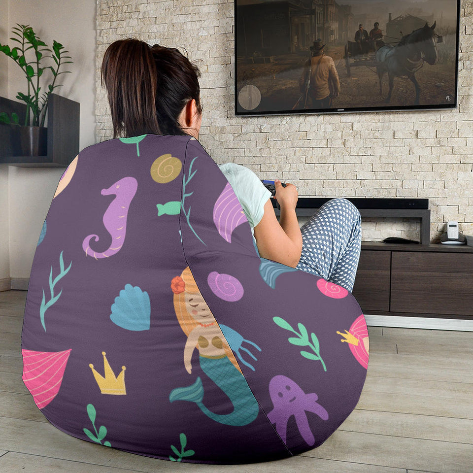 Beautiful Mermaid Fish Jellyfish Algae Other Marine World Bean Bag Cover