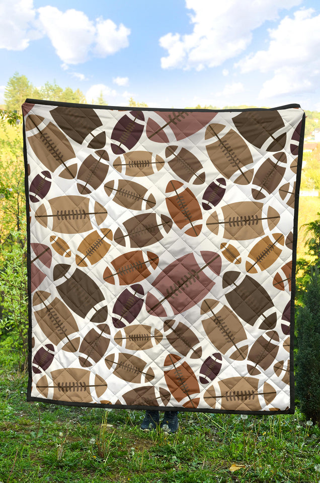 American Football Ball Pattern Premium Quilt