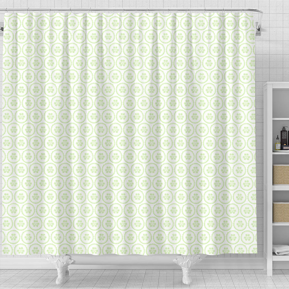 Cucumber Pattern Background Shower Curtain Fulfilled In US
