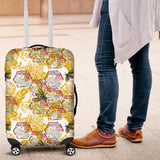 Cool Bee Honeycomb Leaves Pattern Luggage Covers