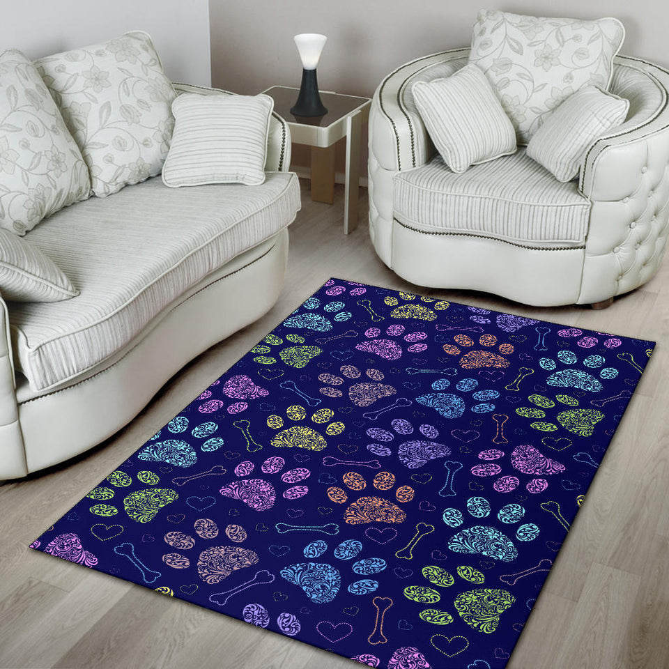 Dog Paws Pattern Print Design 02 Area Rug