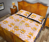 Cute shiba inu dog pattern  Quilt Bed Set