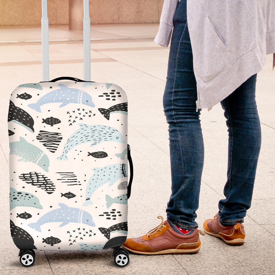 Cute Dolphins Childish Style Pattern Luggage Covers