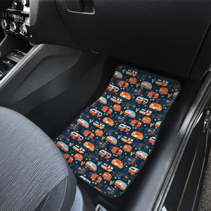Camper Van Pattern Print Design 05 Front Car Mats