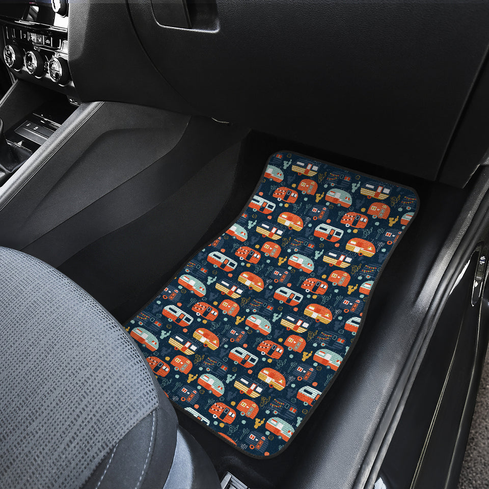 Camper Van Pattern Print Design 05 Front Car Mats