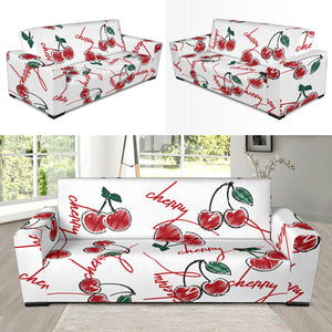 Hand Drawn Cherry Pattern Sofa Slipcover