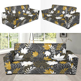 Beautiful Gold Autumn Maple Leaf Pattern Sofa Slipcover