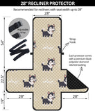 Cute Siberian Husky Recliner Cover Protector