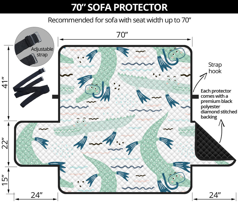 Crocodile diver pattern Sofa Cover Protector
