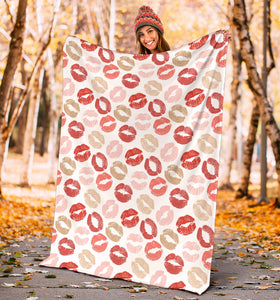 Lips Pattern Print Design 04 Premium Blanket