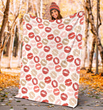 Lips Pattern Print Design 04 Premium Blanket