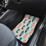 Surfboard Pattern Print Design 02 Front and Back Car Mats