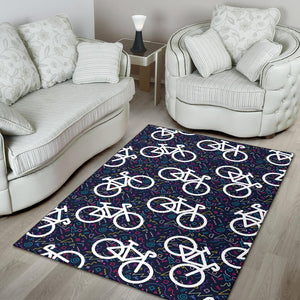 Bicycle Pattern Print Design 03 Area Rug