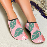 Grapefruit Leaves Flower Pink Background Aqua Shoes