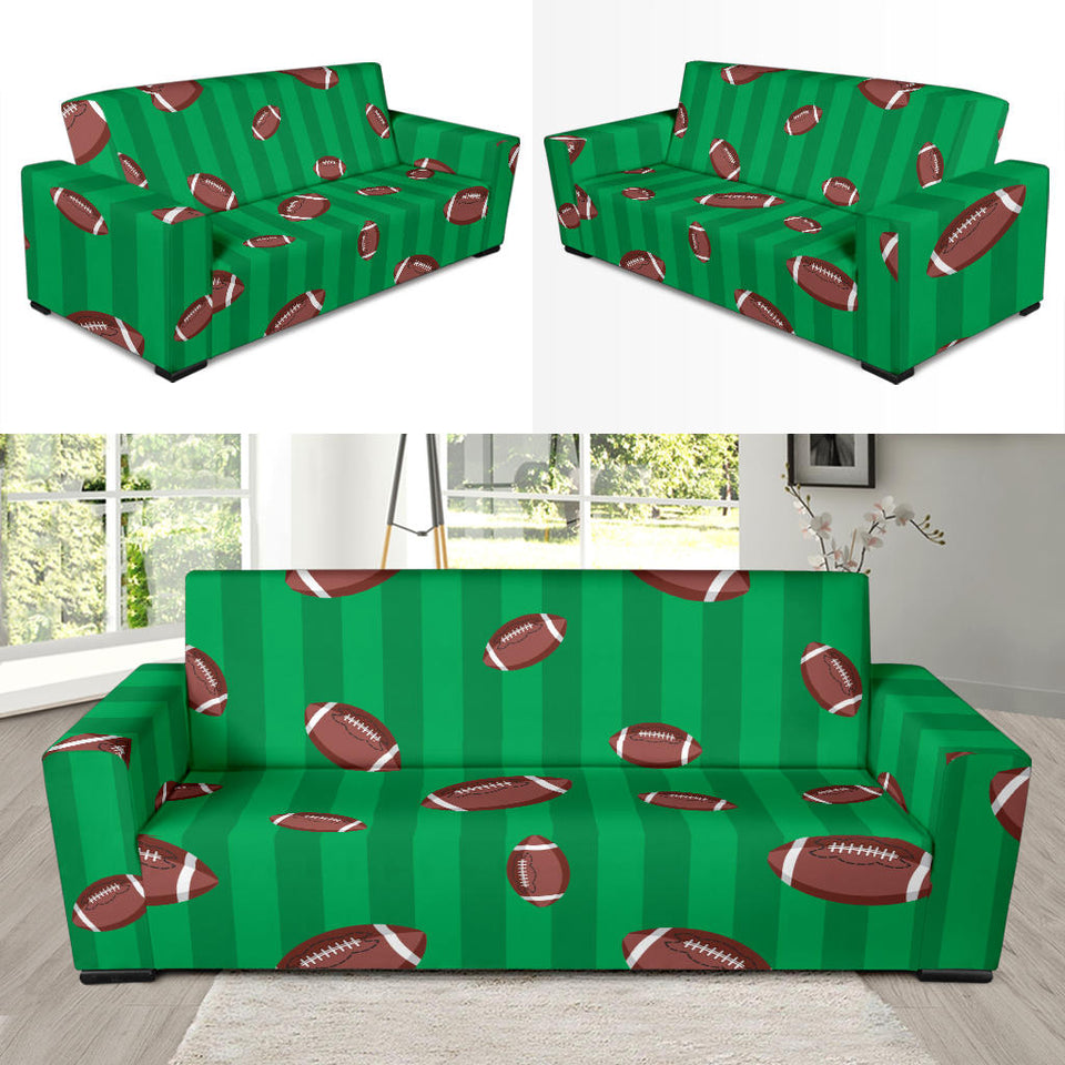 American Football Ball Field Background Sofa Slipcover