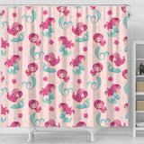 Cute Little Mermaid Pattern Shower Curtain Fulfilled In US
