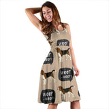 Beagle Pattern Sleeveless Midi Dress