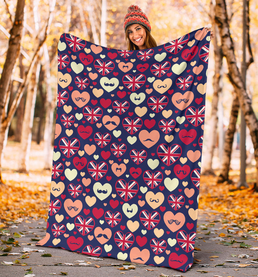 British Pattern Print Design 02 Premium Blanket