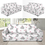 Watercolor Cute Rabbit Pattern Sofa Slipcover