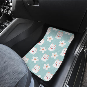Maneki Neko Lucky Cat Sakura Front Car Mats