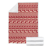 Dachshund Nordic Pattern Premium Blanket