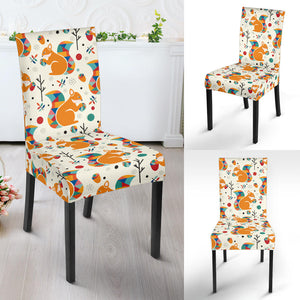 Squirrel Pattern Print Design 04 Dining Chair Slipcover